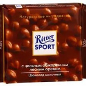 Шоколад Ritter Sport  цельн.орех мол. 100г 1/12              