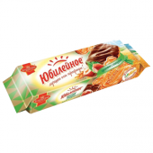 Юбилейное печенье орех,с темной глазурью 130гр 1/60